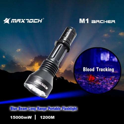 MAXTOCH Archer M1| Pocket size, long-range flashlight（Blue beam)